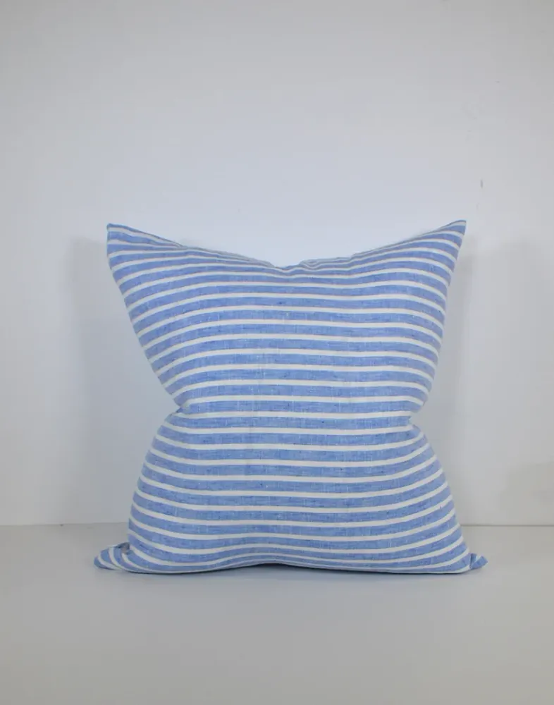 Linen Way | Coussin Lagoon- Bleu et blanc boutiquetozzi