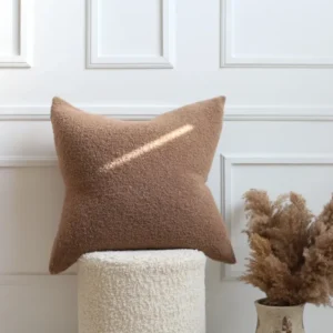 Linen Way | Coussin en laine Baldwin - brun blouclé boutiquetozzi