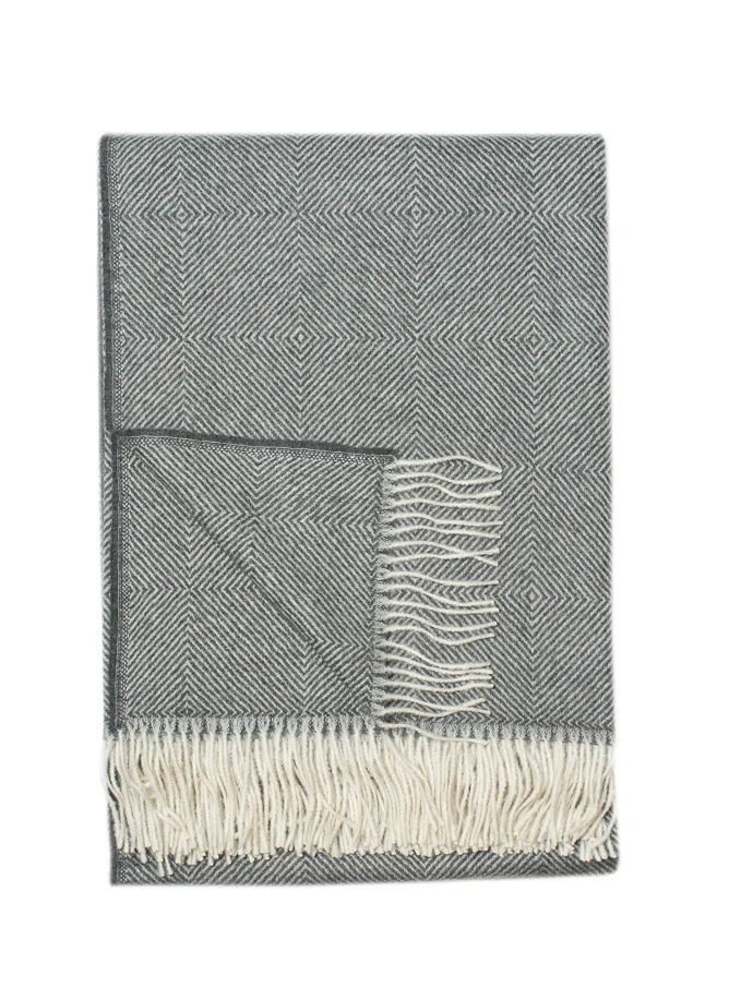 Linen Way | Couverture Sherbrook Alpaca - Ivoire et Gris boutiquetozzi
