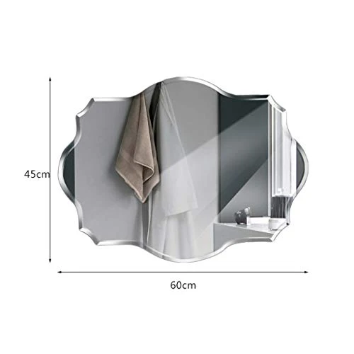 Miroir sans Cadre en Forme Salon Mural Miroir 3 Taille 8 Mm Biseautés Bord Z1220 (Size : 60 * 80cm) Bria Miroir