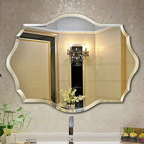 Miroir sans Cadre en Forme Salon Mural Miroir 3 Taille 8 Mm Biseautés Bord Z1220 (Size : 60 * 80cm) Bria Miroir