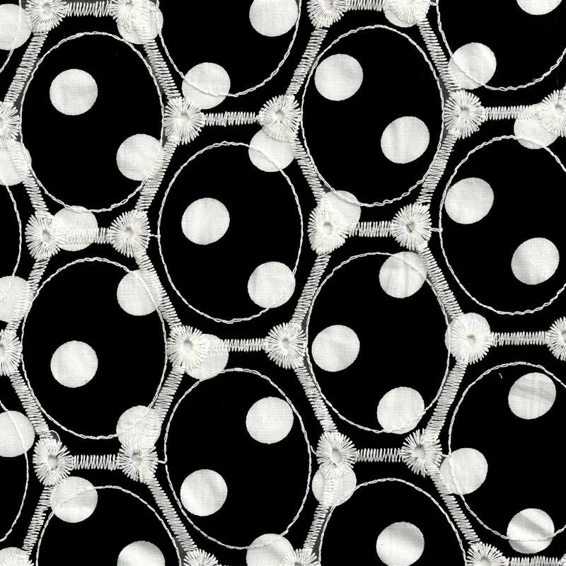 Brodé Pois Fond Noir