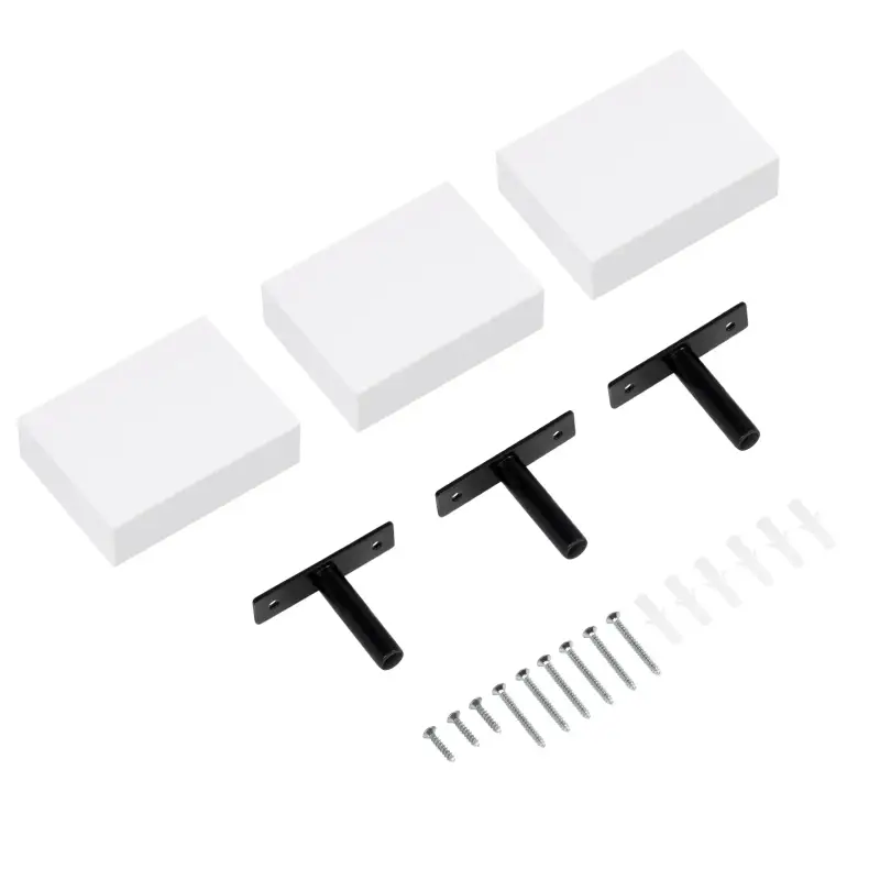 BukkitBow - Lot de 3 Etagères Murales Flottantes - MDF de Haute Qualité - Blanc Intemporel - Capacité de charge 2,5kg - 10...