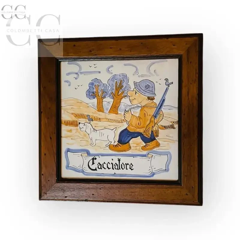 Quadretto Métiers le Chasseur avec Cadre en Bois Règlé C.A.F.F.