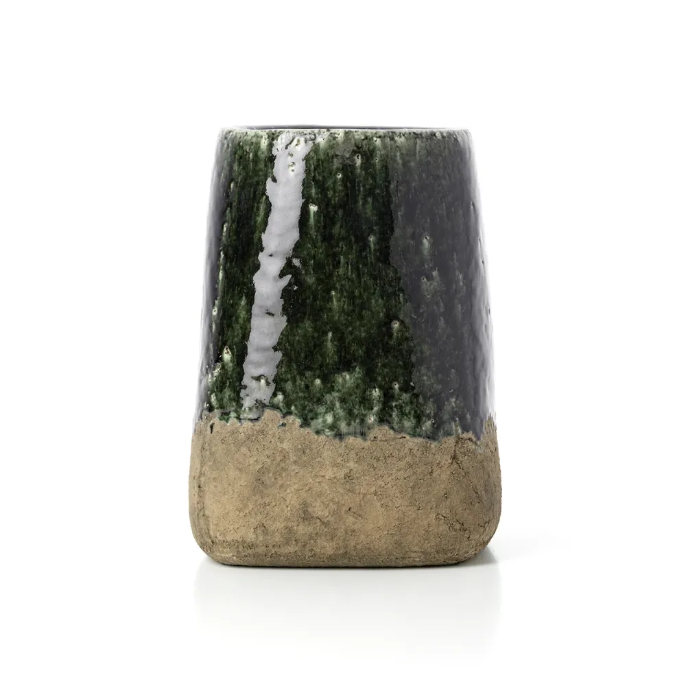 Le Cache-Pot Conique Moss - Béton Vert - L