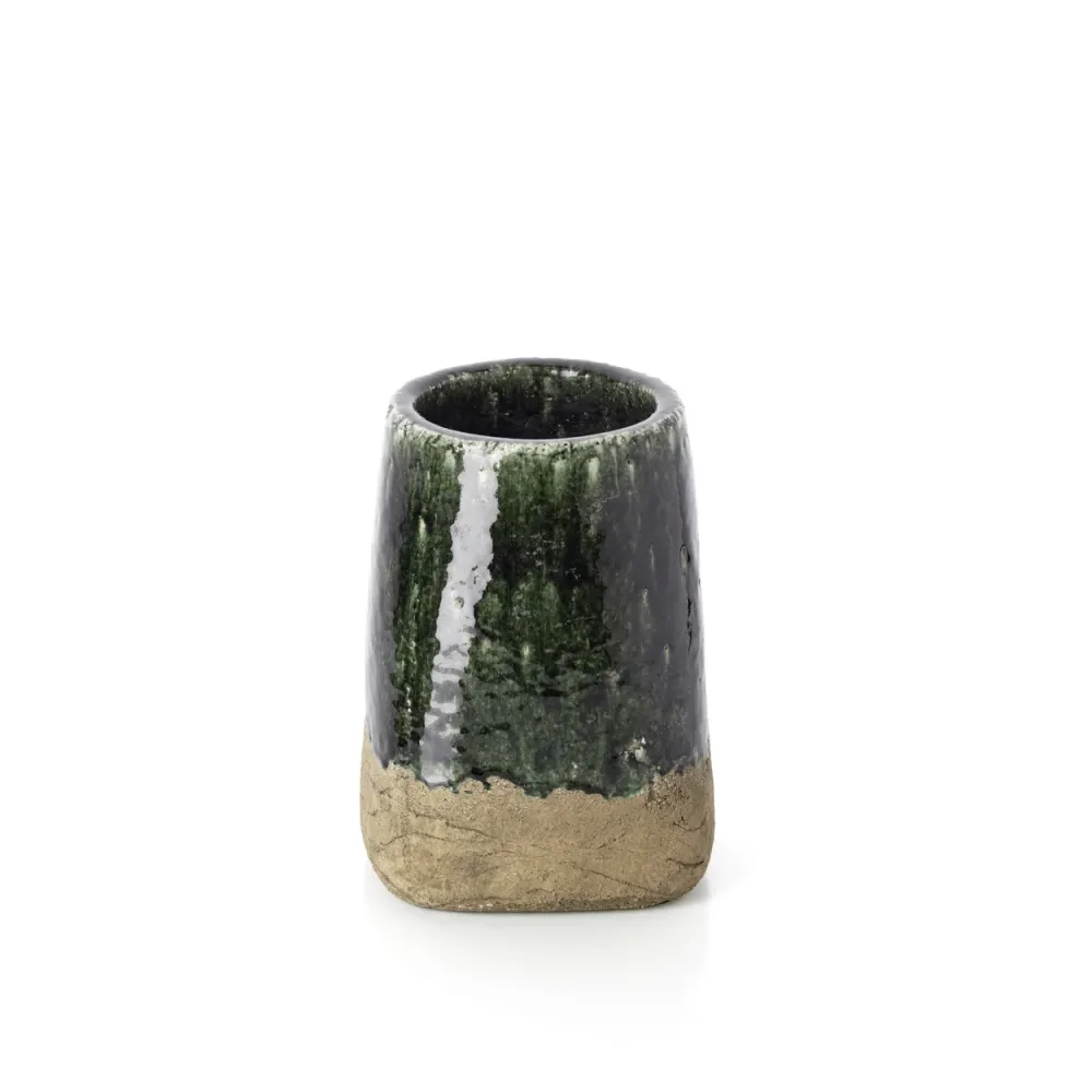 Le Cache-Pot Conique Moss - Béton Vert - L