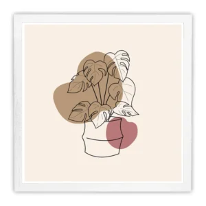 Cadre affiche 100 x 100 cm décor bois blanc