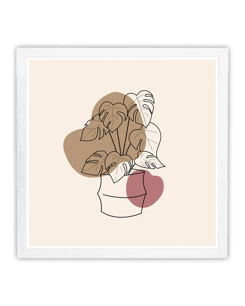 Cadre affiche 100 x 100 cm décor bois blanc