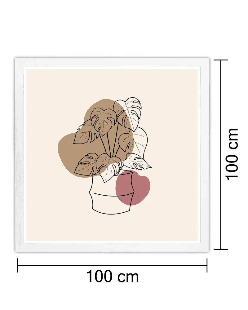 Cadre affiche 100 x 100 cm décor bois blanc