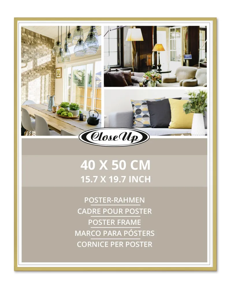 Cadre affiche 40 x 50 cm doré