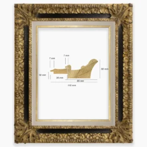 Cadre baroque noir la feuille d'or COR4480601135