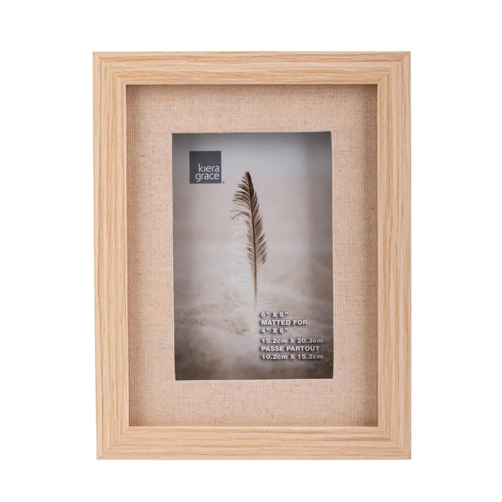 Cadre photo 6 x 8 - Bois et lin