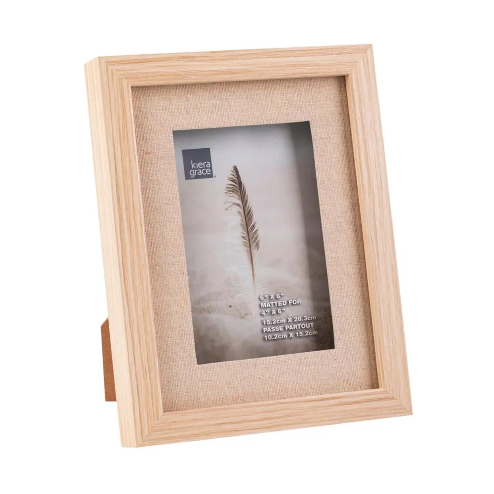 Cadre photo 6 x 8 - Bois et lin