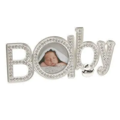 Cadre photo bébé - Plaqué argent avec cristaux