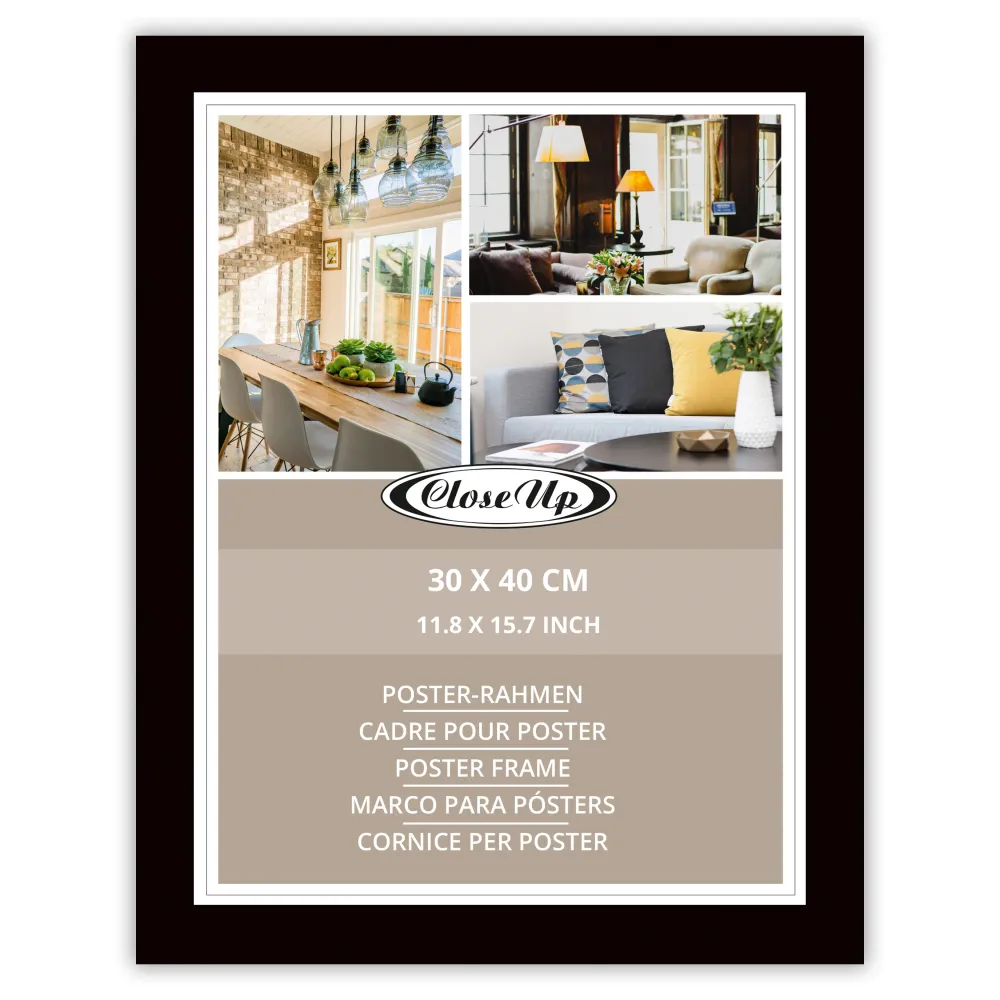 Cadre pour affiche 30 x 40 cm noir, largeur du profil 20 mm