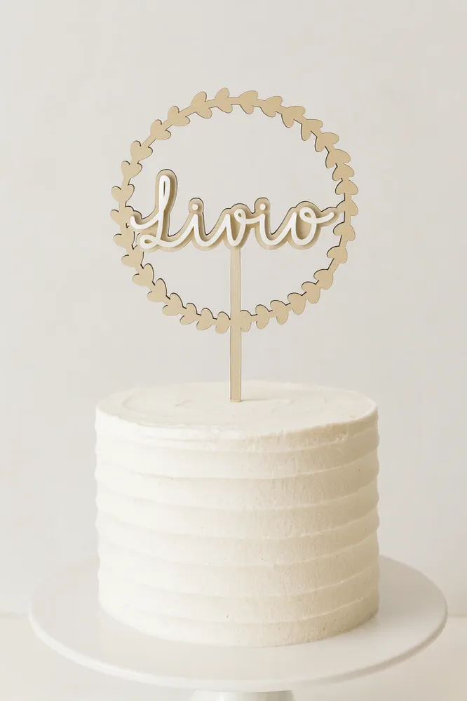 Cake Topper Couronne de cœurs Acrylique