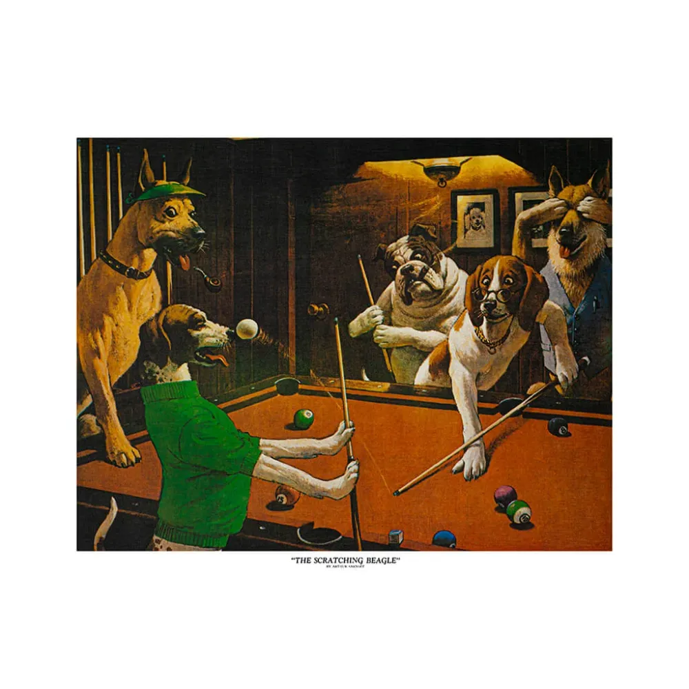 SCRATCHING BEAGLE 16"X20" POSTER Canada Billiard