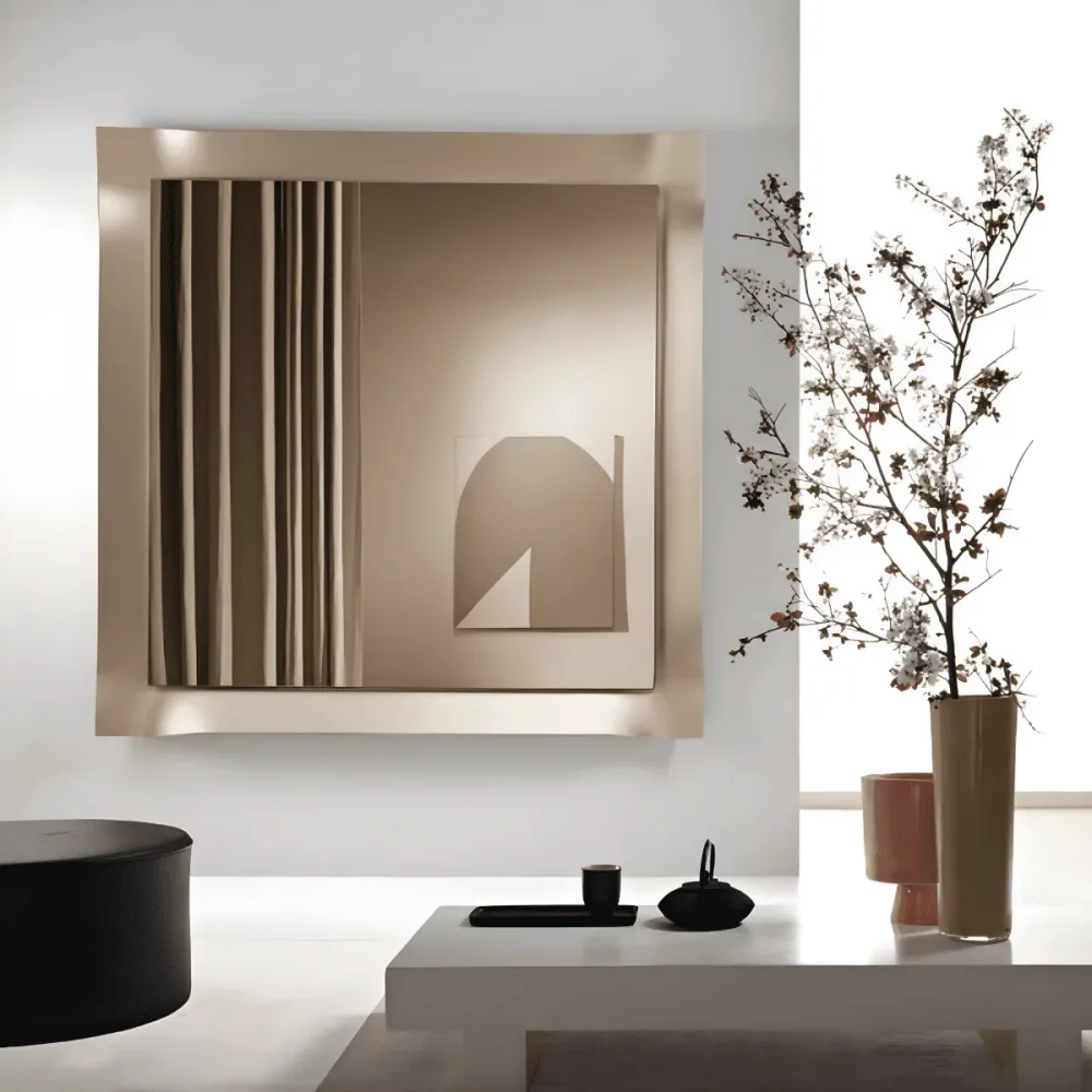 Miroir avec cadre « Vivo » en verre satiné moderne Capodarte