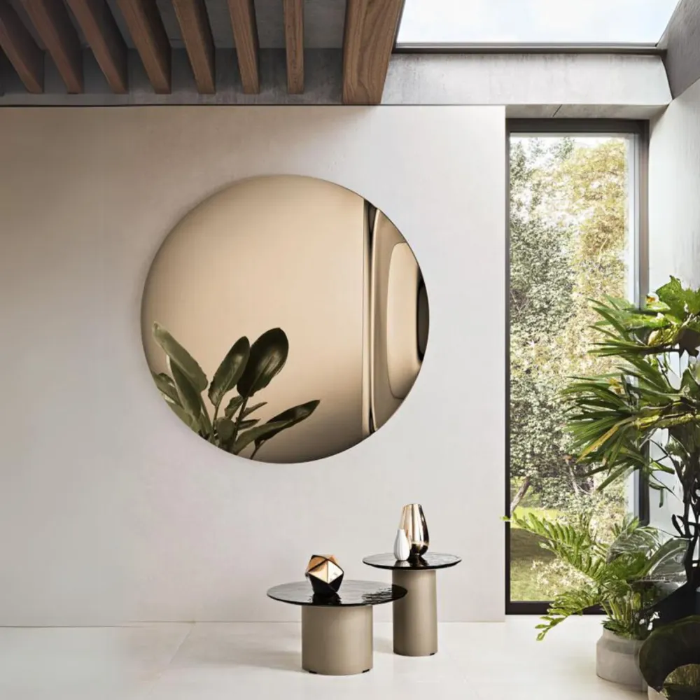 Miroir mural rond moderne sans cadre « Dante » pour le salon Capodarte