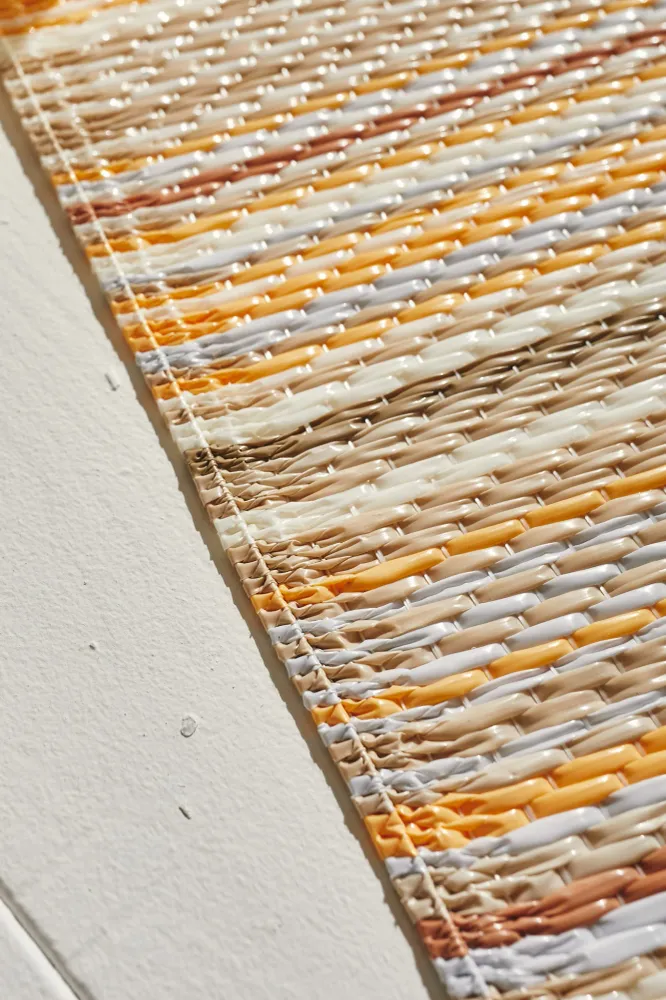 CAPRI - Tapis de jardin beige à rayures dégradées - CAP1746BEI