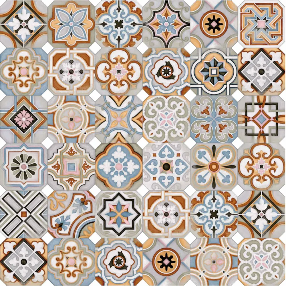 Carreaux Patchwork Rétro 20x20 cm – Multicolore