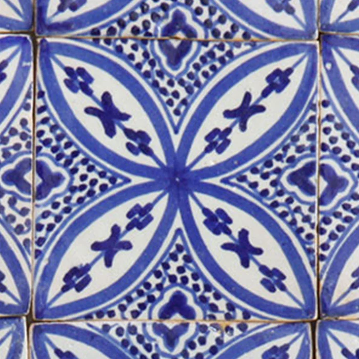 Carrelage peint à la main - Décor Azulejo méditerranéen