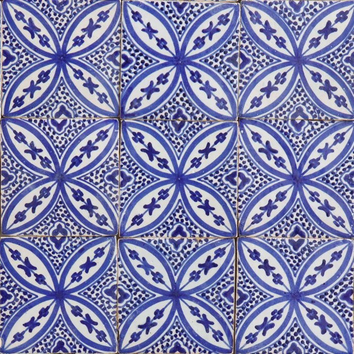 Carrelage peint à la main - Décor Azulejo méditerranéen