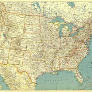 Carte des États-Unis d'Amérique de 1933