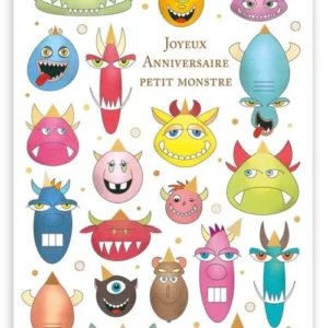 Carte double - Joyeux Anniversaire Petit Monstre