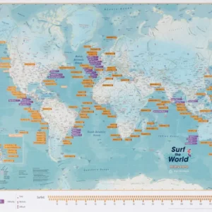 Carte murale à gratter (en anglais) - Surf World (60 x 42 cm) | Maps International