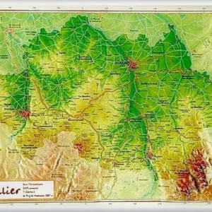 Carte en relief - Allier - 21 cm X 31 cm | Relief Editions