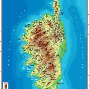 Carte en relief - Corse - 42 X 31 cm | Relief Editions