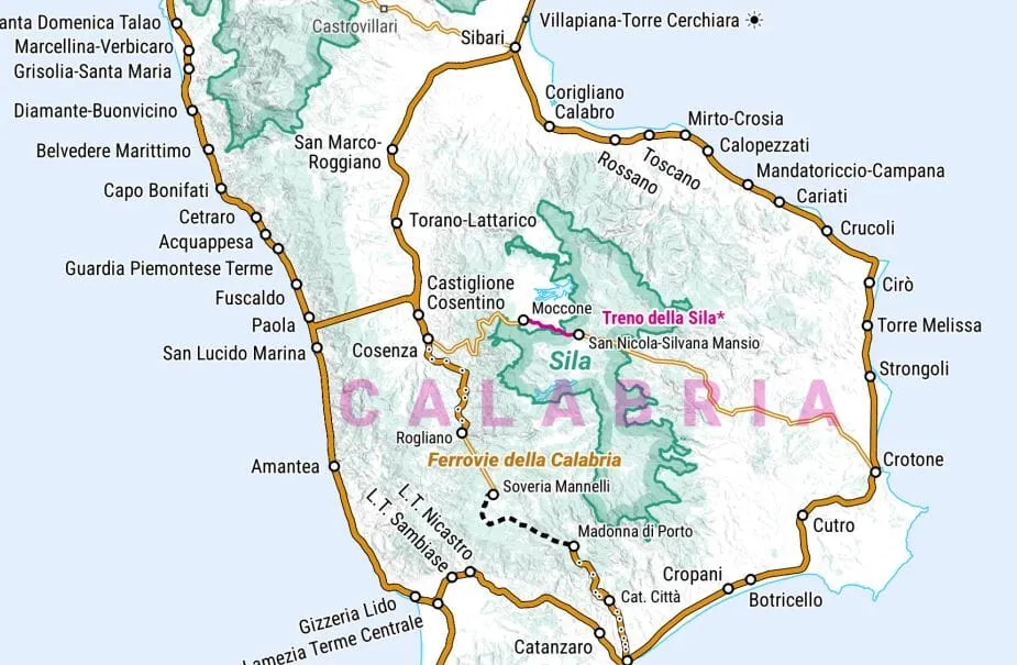 Carte de l'Italie : Voyage en train | Cartotrain