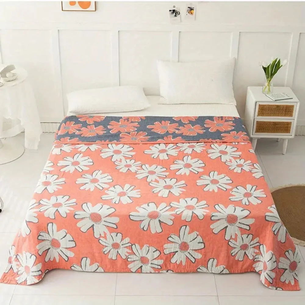 Couverture en coton à motifs de marguerites, idéale pour l'été Casa & Beyond