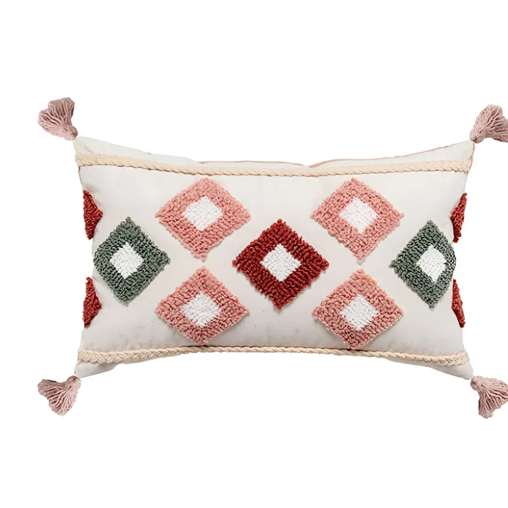 Housse de coussin bohème brodée et capitonnée Arc Casa & Beyond