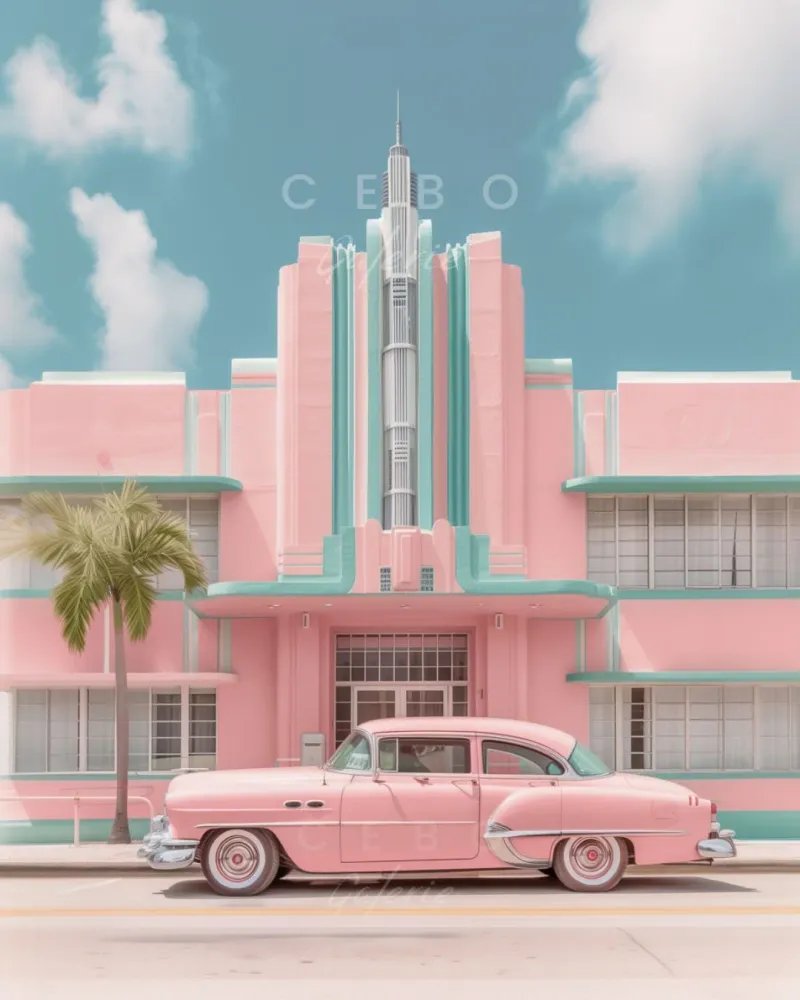 Affiche Miami Vintage CEBO Galerie