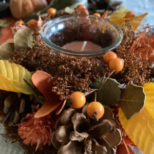 Centre de table bougeoir d'automne