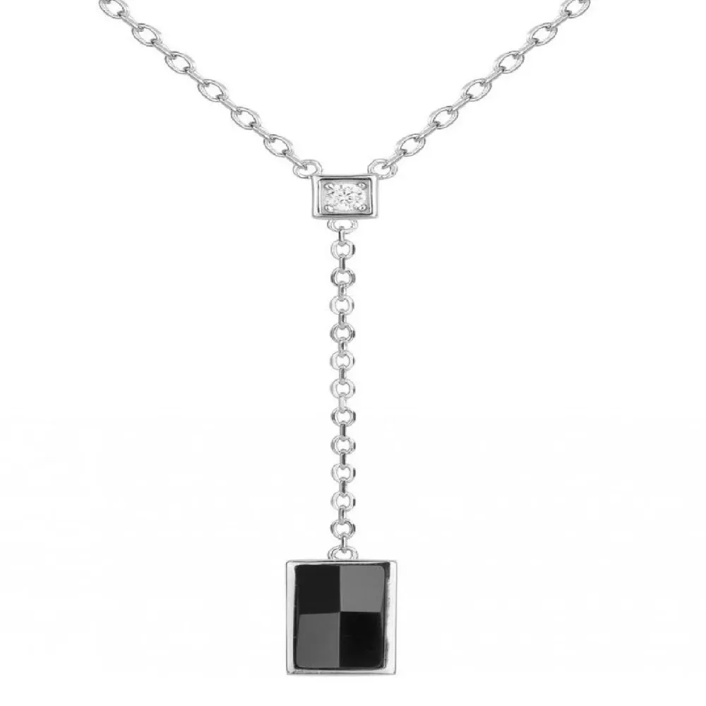 Collier Ceramique et Argent Longueur Ajustable Modèle Satiné Poli Fine Gravure – Zirconium Céranity / GEMSTAR BRANDS
