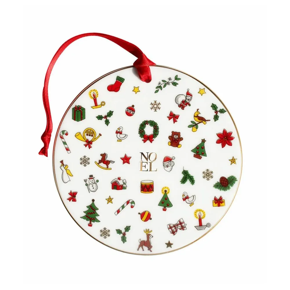 Cercle de décoration Taitù Joyeux Noël 10cm Porcelaine Fine Bone China 12-6-26-G