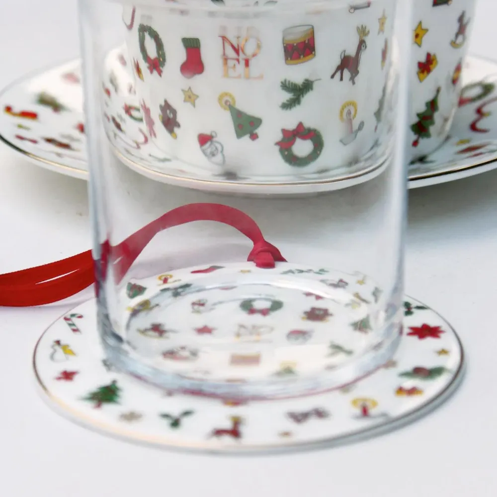 Cercle de décoration Taitù Joyeux Noël 10cm Porcelaine Fine Bone China 12-6-26-G