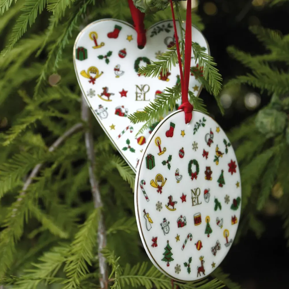 Cercle de décoration Taitù Joyeux Noël 10cm Porcelaine Fine Bone China 12-6-26-G