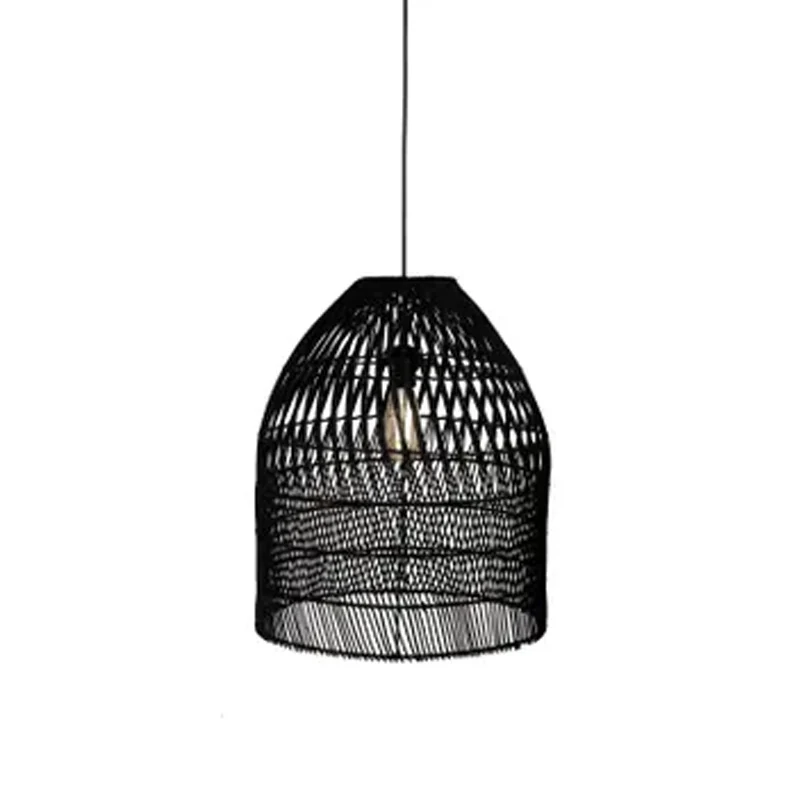 Abat-jour pour suspension Marco en rotin - ⌀ 42 cm - noir CEZARE