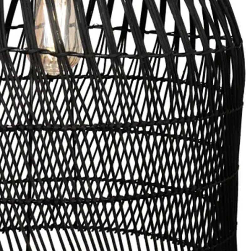 Abat-jour pour suspension Marco en rotin - ⌀ 42 cm - noir CEZARE