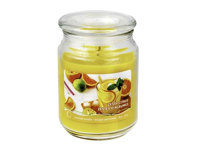Chandelle pot en vitre 18 oz zestes d'agrumes