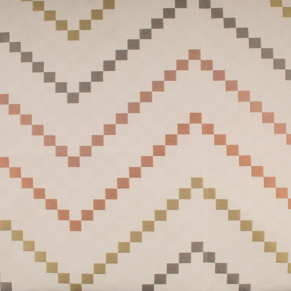 9 x 9 po échantillon de tissu - Aura - Chevron Corail