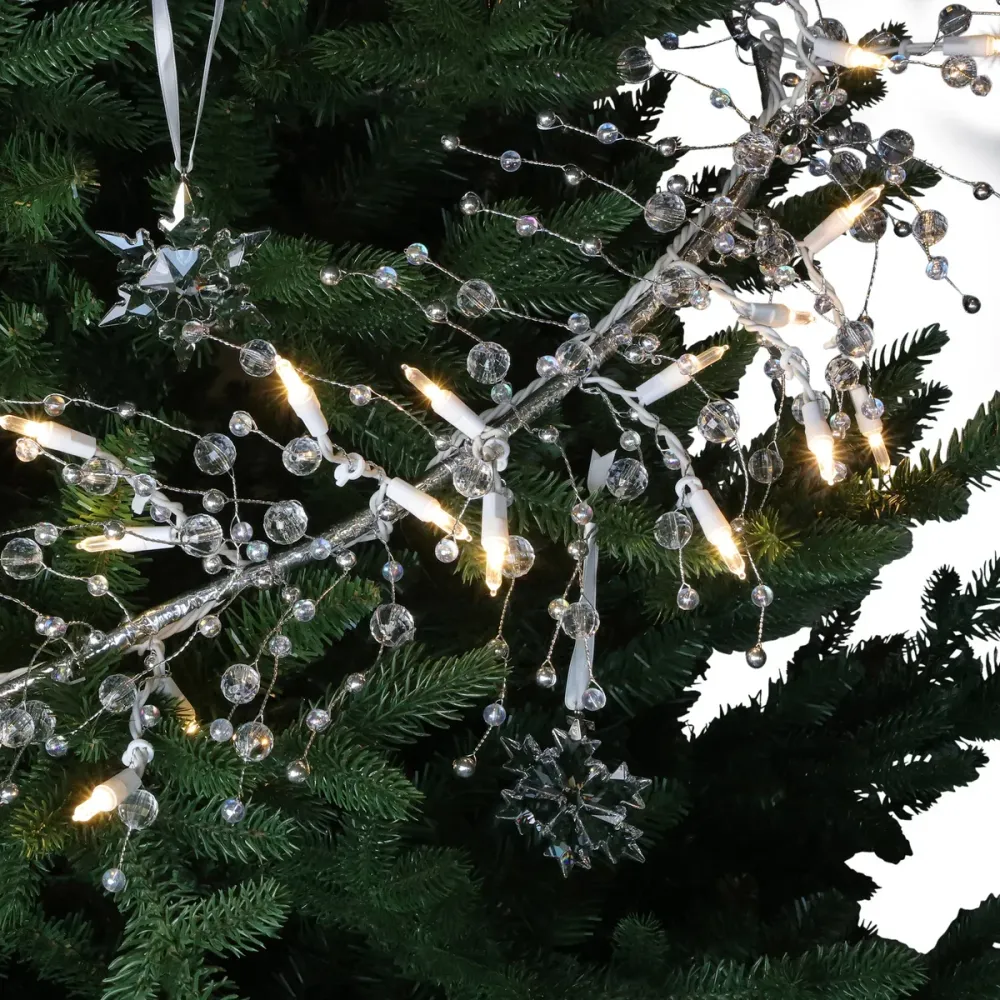 Guirlande Lumineuse des fêtes avec des cristaux, 100 lumières DEL CHAP Aubaines