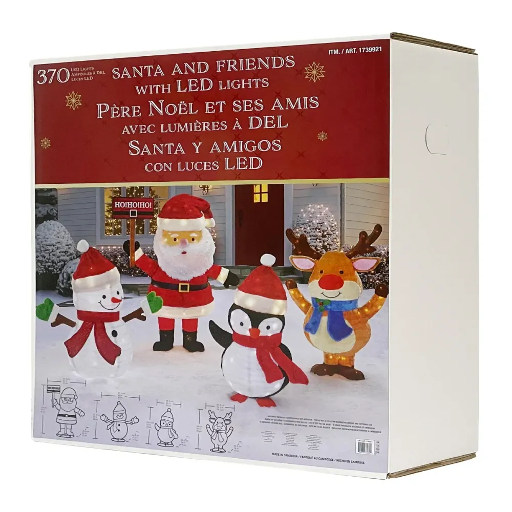 Père Noël et ses amis avec lumières à DEL CHAP Aubaines