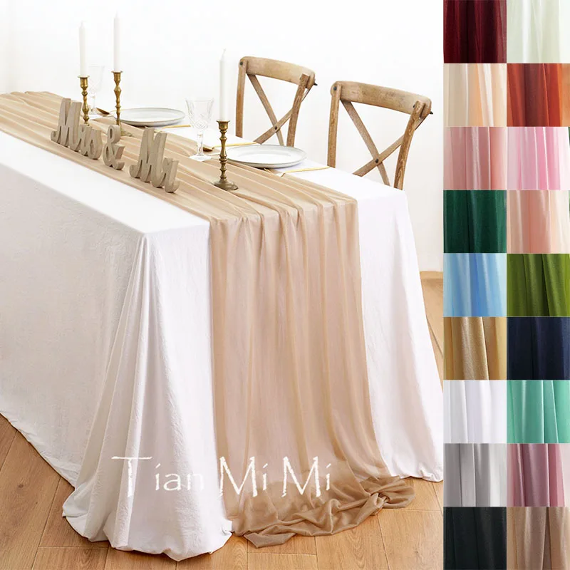 Chemin de table polyester élégant pour mariage décoration rustique