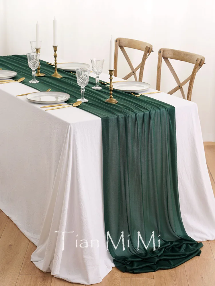 Chemin de table polyester élégant pour mariage décoration rustique