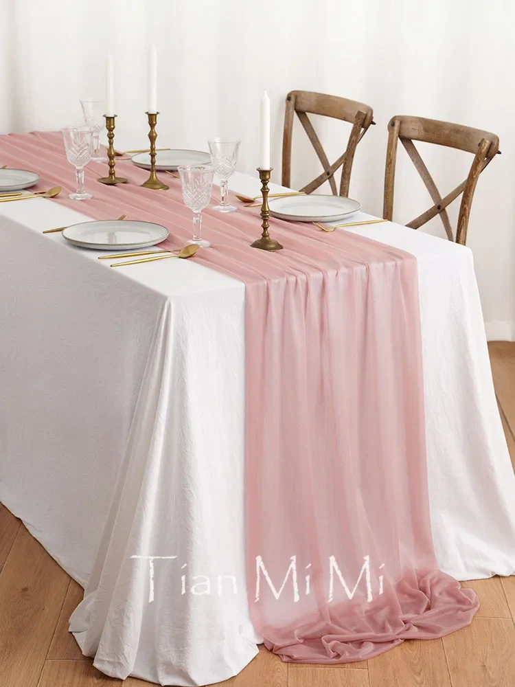 Chemin de table polyester élégant pour mariage décoration rustique